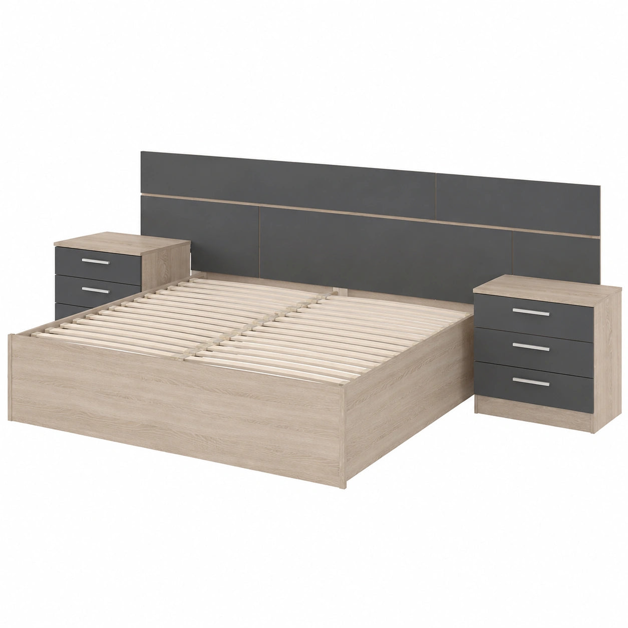 Lit, coloris graphite, pour la chambre