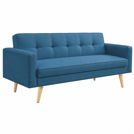 Canapé, 3 places, convertible, en tissu, coloris bleu, pour le salon