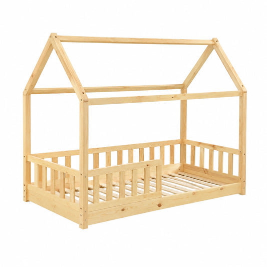 Lit cabane, avec sommier, en bois massif, 80 x 160 cm, pour la chambre d’enfant