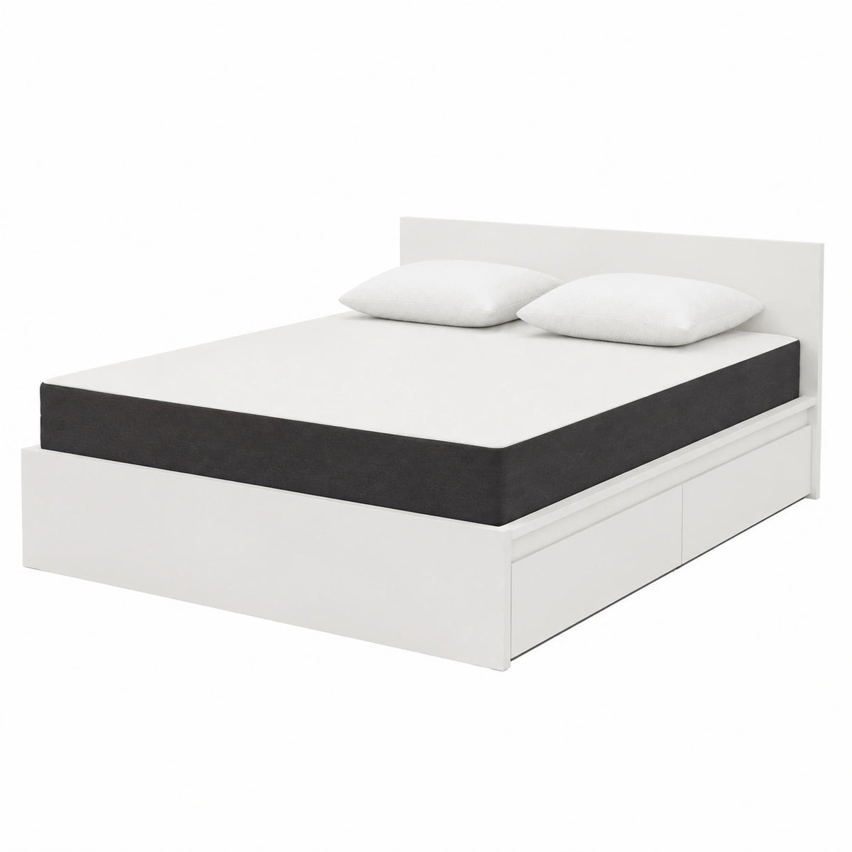 Matelas, 140 x 190 cm, coloris blanc et gris, pour la chambre